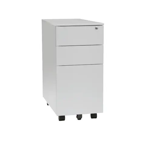 Steel Mobile Pedestal - Slim - Silver